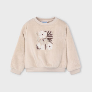 Bluza futerkowa dla dziewczynki beżowa