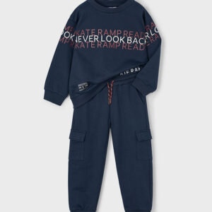 Dres dla chłopca granatowy pulower+spodnie