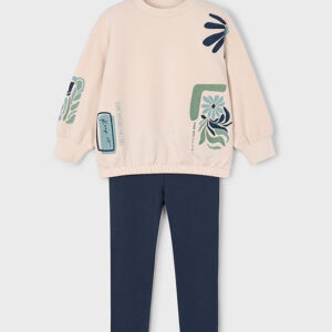 Komplet leginsy z bluzą nafta