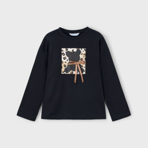 Koszulka dziewczęca długi rękaw czarna