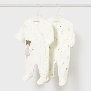 Pajacyk dla dziewczynki 2 pack kremowy