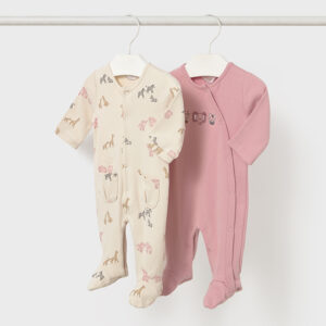 Pajacyk dla dziewczynki 2 pack różowy