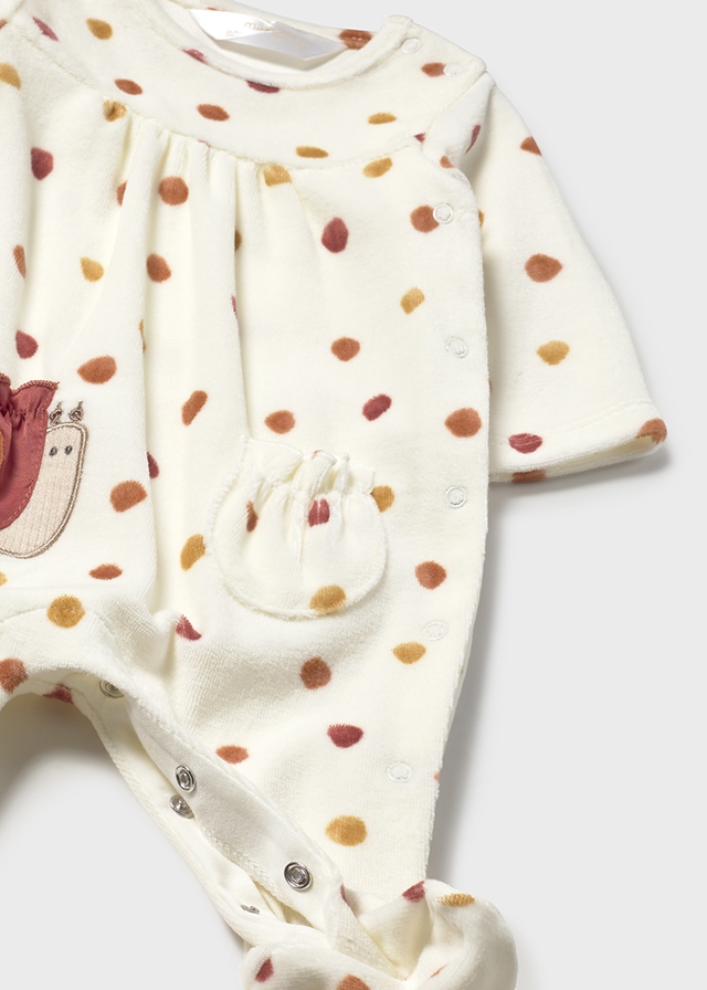 Pajacyk dla dziewczynki welurowy 2 pack ceglany