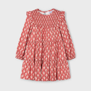 Sukienka dla dziewczynki czerwono-pomarańczowa