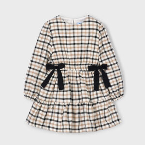 Sukienka dla dziewczynki w kratę czarna