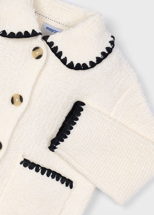 Sweter dziewczęcy z kołnierzykiem