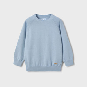 Sweter z lamówką niebieski