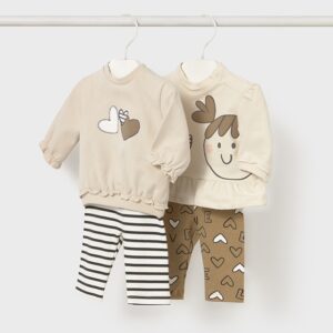 Komplet 4-pack dla dziewczynki  jasny beż – 4-6 M (70 cm)