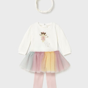 Komplet dla noworodka z opaską i tutu wielokolorowy – 6-9 M (75 cm)
