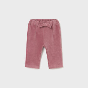 Spodnie dla dziewczynki welurowe różowe – 6-9 M (75 cm)