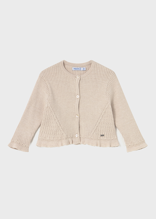 Sweter dla dziewczynki jasny beż – 12 M (80 cm)