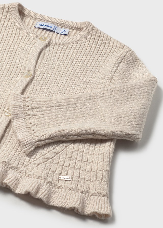 Sweter dla dziewczynki jasny beż – 12 M (80 cm)