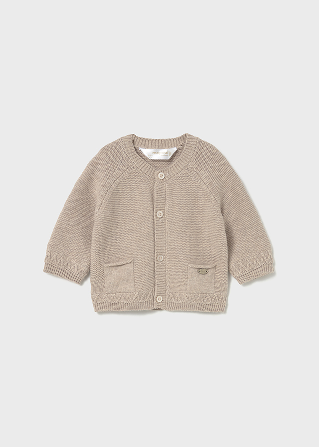Sweter rozpinany chłopięcy beżowy – 6-9 M (75 cm)