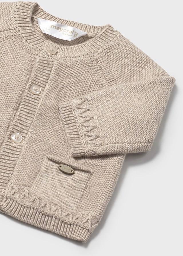 Sweter rozpinany chłopięcy beżowy – 6-9 M (75 cm)