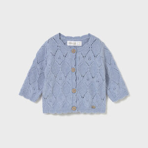 Sweter rozpinany dla dziewczynki błękitny – 6-9 M (75 cm)