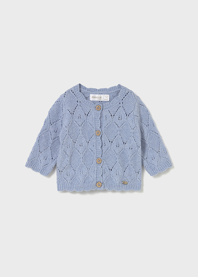 Sweter rozpinany dla dziewczynki błękitny – 6-9 M (75 cm)