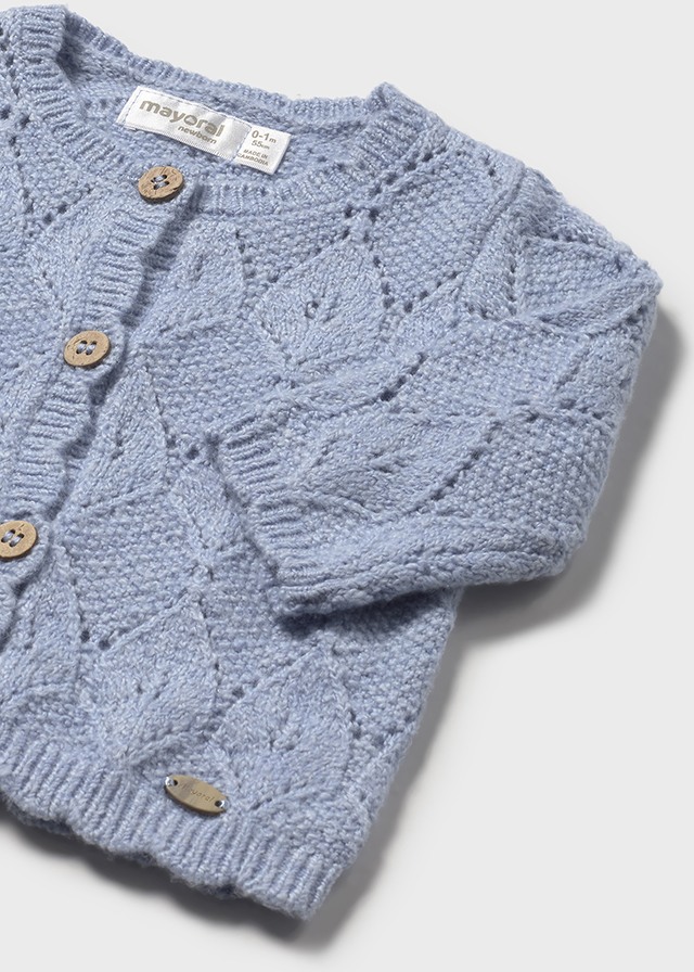 Sweter rozpinany dla dziewczynki błękitny – 6-9 M (75 cm)