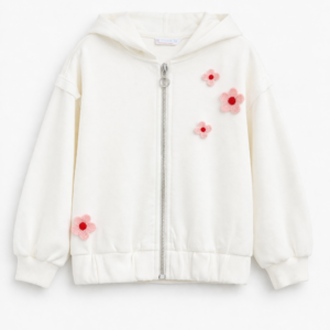 Bluza dla dziewczynki z kapturem kremowa – 2 (92cm)