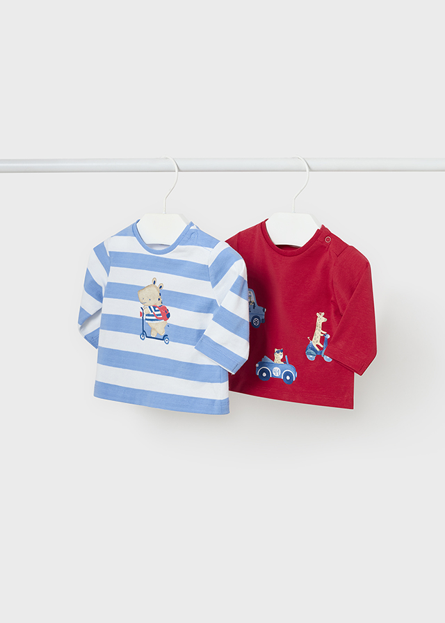 Koszulki długi rękaw 2-pack czerwona – 12 M (80 cm)