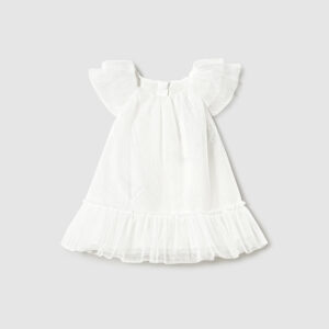 Sukienka tiulowa dla dziewczynki kremowa – 4-6 M (70 cm)