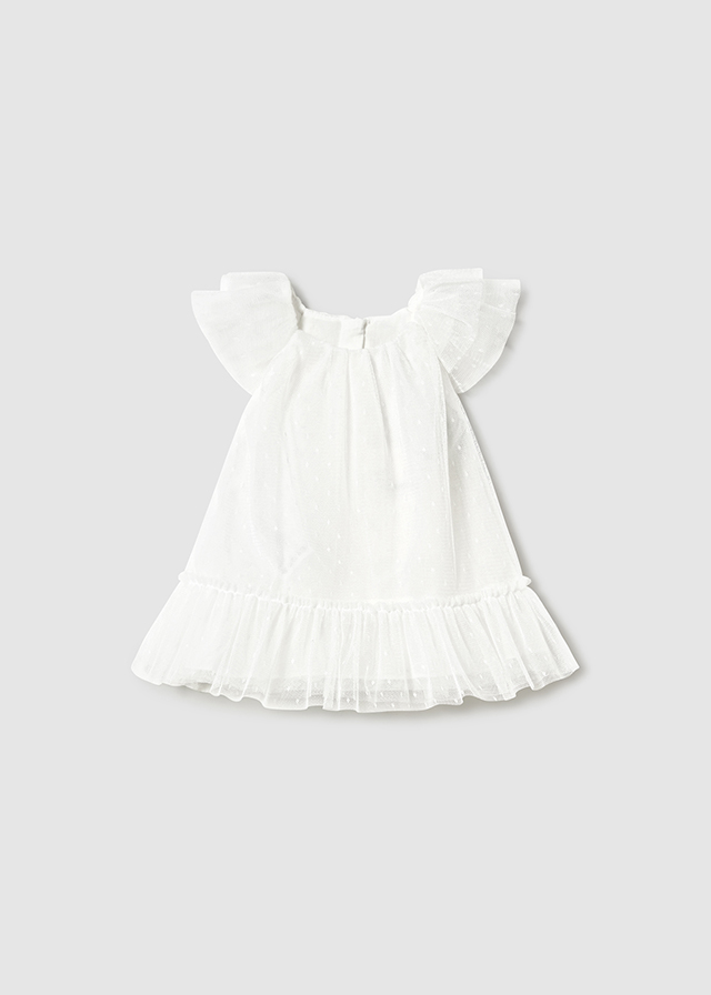 Sukienka tiulowa dla dziewczynki kremowa – 4-6 M (70 cm)