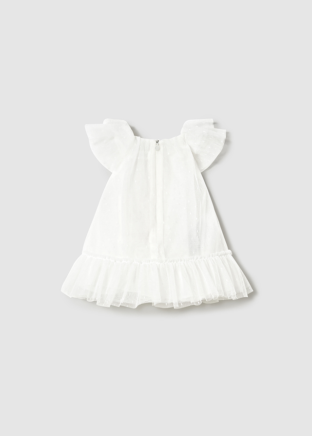 Sukienka tiulowa dla dziewczynki kremowa – 4-6 M (70 cm)