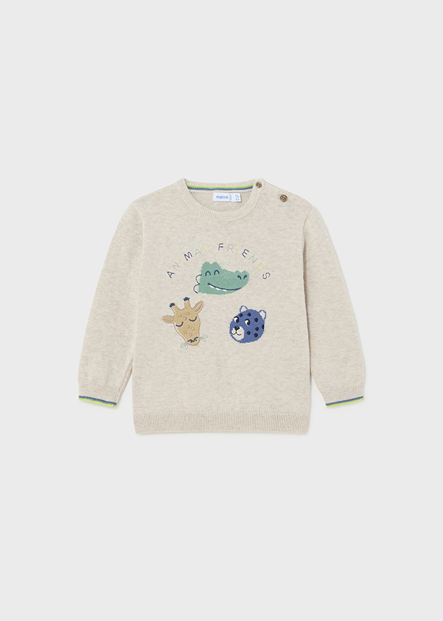 Sweter chłopięcy beżowy – 12 M (80 cm)