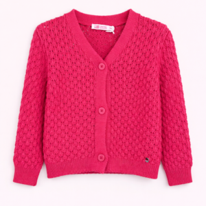 Sweter dla dziewczynki rozpinany różowy – 3 (98cm)