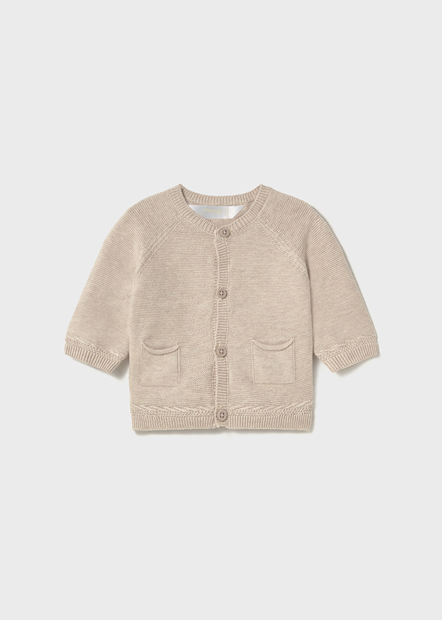 Sweter rozpinany chłopięcy beżowy – 6-9 M (75 cm)