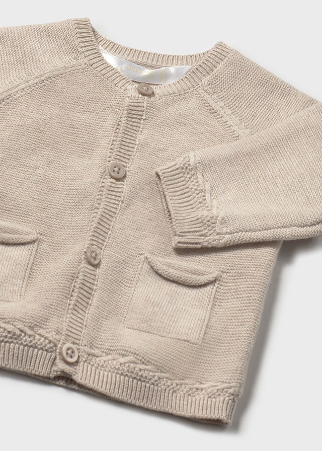 Sweter rozpinany chłopięcy beżowy – 6-9 M (75 cm)