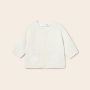 Sweter rozpinany chłopięcy biały – 12 M (80 cm)