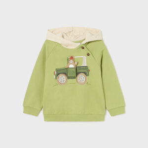 Bluza dla chłopca z kapturem zielona – 12 M (80 cm)