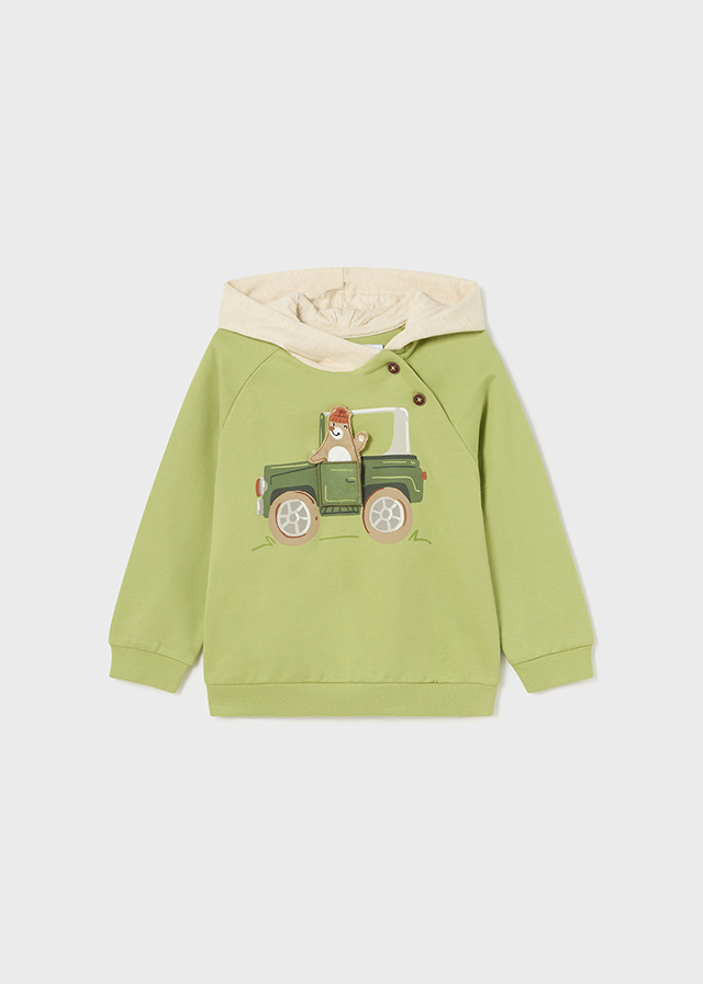 Bluza dla chłopca z kapturem zielona – 12 M (80 cm)