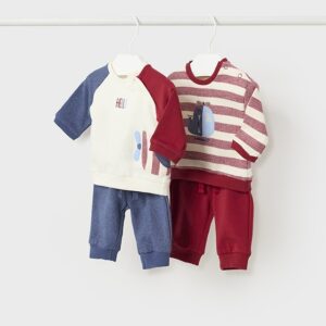 Komplet dla chłopca 4-pack burgundowy – 12 M (80 cm)