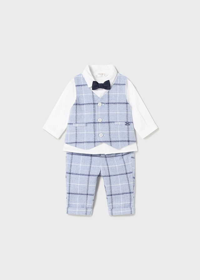 Komplet dla chłopca koszula ze spodniami niebieski – 6-9 M (75 cm)