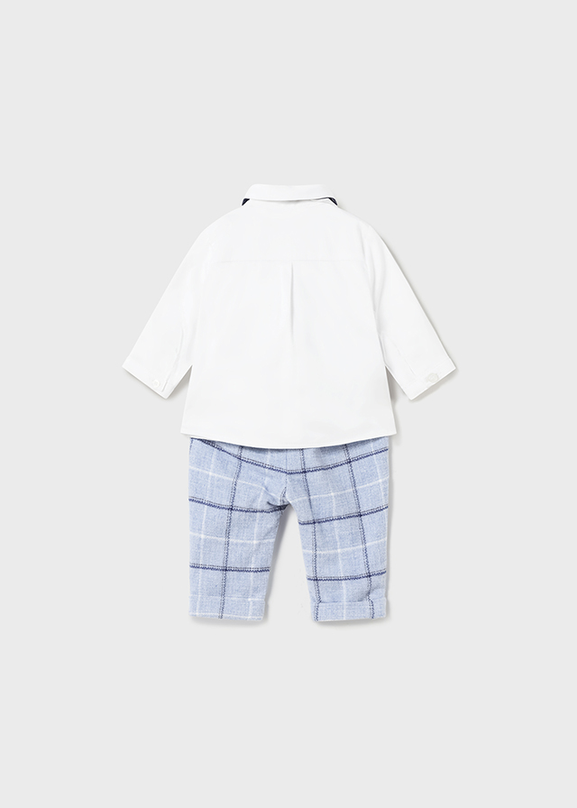 Komplet dla chłopca koszula ze spodniami niebieski – 6-9 M (75 cm)