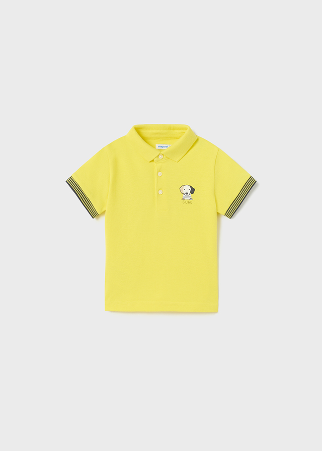 Koszulka polo chłopięca krótki rękaw cytrynowa – 12 M (80 cm)