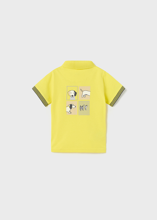 Koszulka polo chłopięca krótki rękaw cytrynowa – 12 M (80 cm)