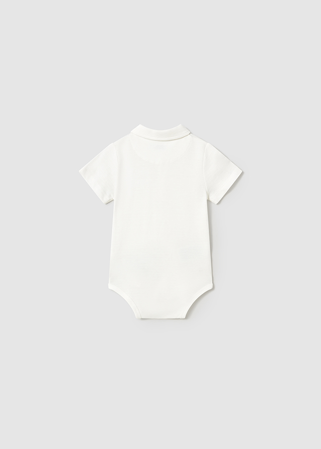 Koszulo-body chłopięce długi rękaw kremowe – 9M (74cm)