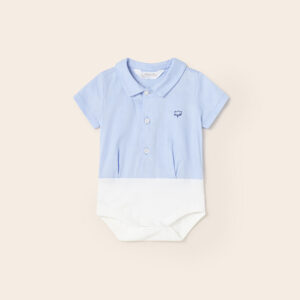 Koszulo-body chłopięce któtki rękaw niebieskie – 2-4 M (65 cm)