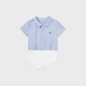 Koszulo-body chłopięce któtki rękaw niebieskie – 2-4 M (65 cm)