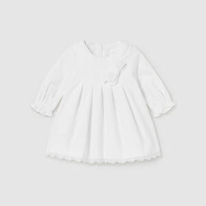 Sukienka dla dziewczynki welurowa kremowa – 4-6 M (70 cm)