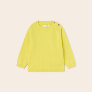 Sweter chłopięcy z lamówką cytrynowy – 12 M (80 cm)