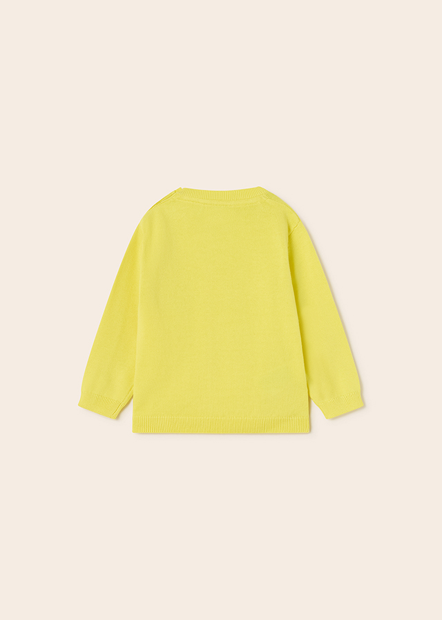 Sweter chłopięcy z lamówką cytrynowy – 12 M (80 cm)
