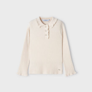 Sweter dla dziewczynki polo marcepanowy – 3 (98cm)