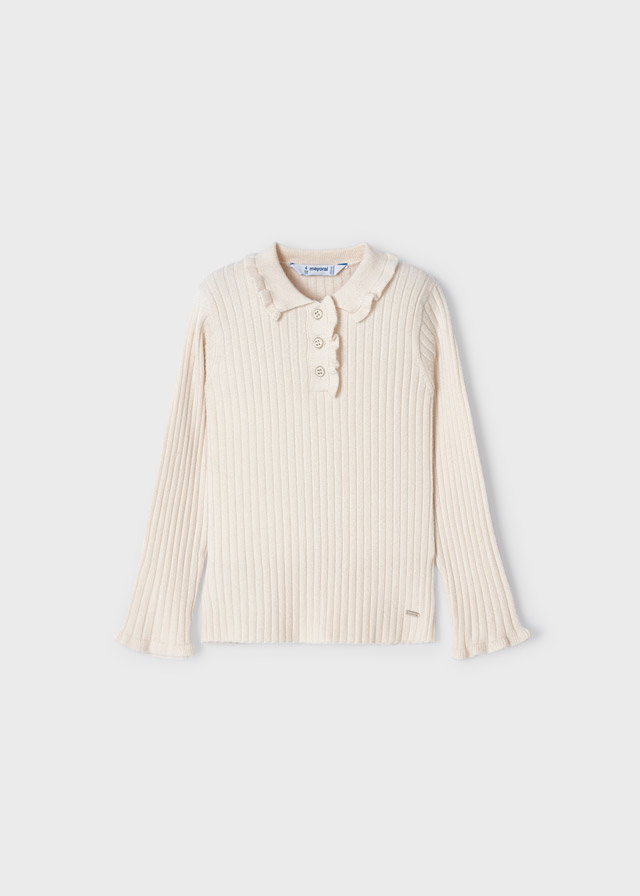 Sweter dla dziewczynki polo marcepanowy – 3 (98cm)