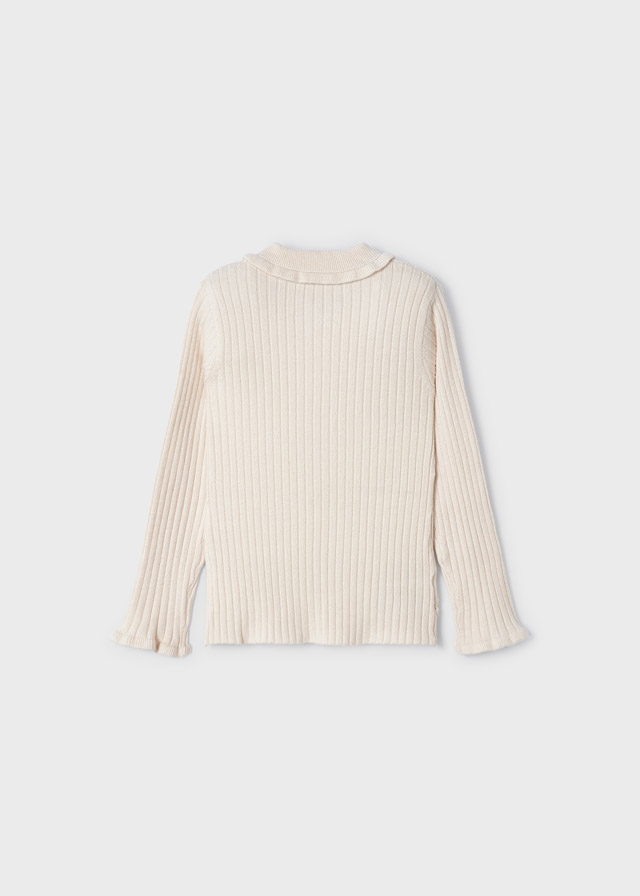Sweter dla dziewczynki polo marcepanowy – 3 (98cm)