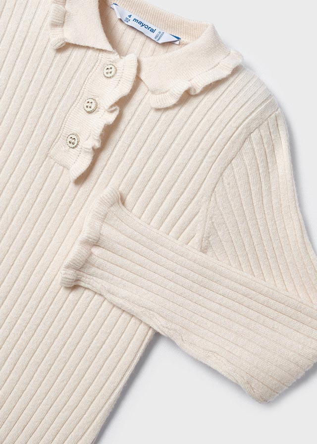 Sweter dla dziewczynki polo marcepanowy – 3 (98cm)