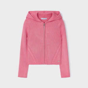 Sweter dla dziewczynki rozsuwany z kapturem piwonia – 4 (104cm)