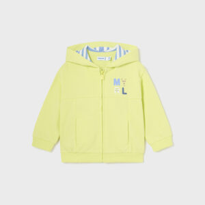 Bluza chłopięca na suwak z kapturem limonka – 12 M (80 cm)